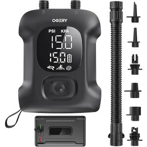 OGERY Paddle Board Electric Pump, Inflates 4.5 SUPs Long-Lasting Battery, 20PSI SUP Pump with 65W Power Bank, Auto-Off Dual Stage Inflation & Deflation, Rechargeable Air Pump for Sup Kayak Boat Tent
