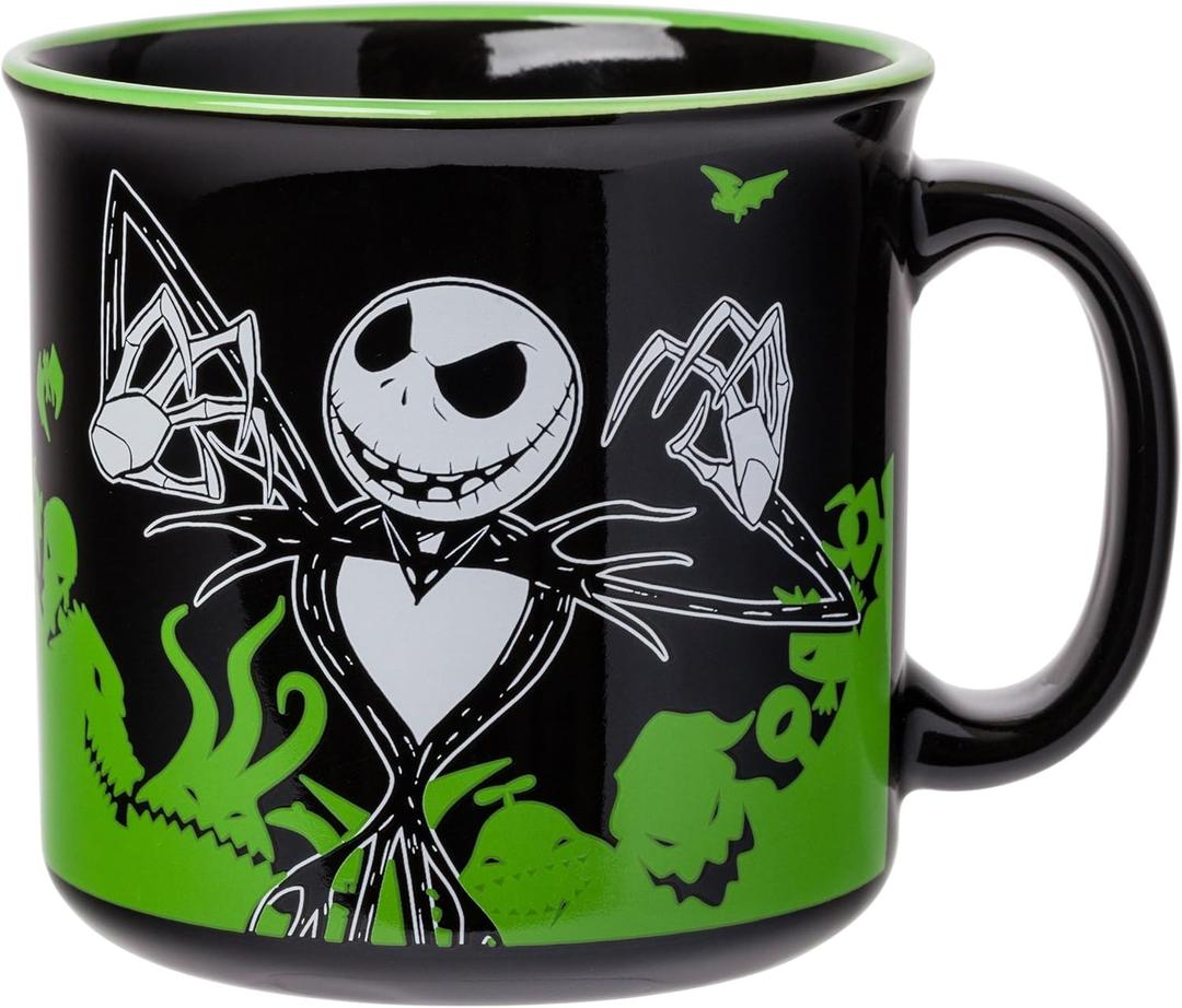 Silver Buffalo Disney The Nightmare Before Christmas Your Worst Nightmare Featuring Jack Skellington Ceramic Camper Mug, 20 Ounces