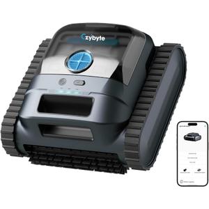 Cordless Robotic Pool Vacuum Cleaner, APP Support, Blue
Intelligent Route Planning, Wall & Waterline Climbing, 120-Min Runtime, for Above Ground/Inground Pools up to 2000 sq. ft.
