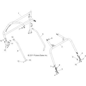 Polaris Tube Side Bar, Right, Matte Black, Genuine OEM Part 5336742-458, Qty 1