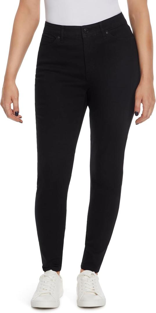 Nine West Women's High Rise Perfect Skinny Jean (16, Black)