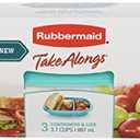 2 Sets of Rubbermaid TakeAlongs On the Go Food Storage and Meal Prep Containers, 3.7 Cup Divided Rectangle, 3-Pack, Teal Splash 2Pcs