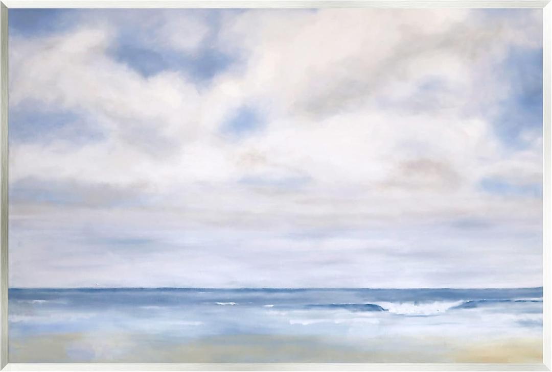 Stupell Industries Tranquil Beach Waves Ocean Scenery Wood Wall Art, Design by Catherine Andersen (19L" x 0.5W")