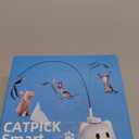 Interactive Cat Toys for Indoor Cats: Upgraded 360 Automatic Spin Flying Bird Feather Wand with Silicone Protected Rod Safe Play, Strong 8cm Suction Cup, USB-Rechargeable for Bored Kittens and Adult (White)