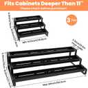 Spice Rack Organizer for Cabinet, Expandable 3 Tiered Spice Rack, Metal Spices Organizer, Display Shelf Organizers for Cabinet, Countertop, Pantry, Cupboard (Black)