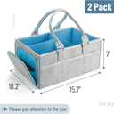 Mr. Pen- Large Baby Diaper Caddy Organizer, 2 Pack, Blue Inside, Nursery Storage Bin and Car Organizer for Diapers and Baby Wipes