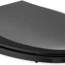 KOHLER 4636-RL-7 Cachet ReadyLatch Elongated Toilet Seat Slow Close, Soft Close Toilet Seat Quiet Lid, Contoured Grip-Tight Bumpers Installation Hardware, Apartment Essentials, Black