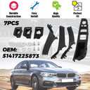 TUNTUN Window Switch Panel Door Handle Compatible with BMW 5 Series 520 523 525 528 530 535 F10 F11 F18 2010-2016 Replaces 51417225873 Black Kits