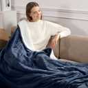 Electric Blanket 62X84in Heated Blanket Twin Size - Fleece Heating Blanket Washable with 5 Heating Level & 10 Hour Auto Off for Office, Chair Heated Blanket for Winter, Great Gift Ideas(Navy Blue)