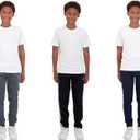 Hind Boys Sweatpants 3 Pack Jogger Pants for Kids in Fleece and Tricot (10-12, Black Charcoal Eclipse)