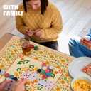 Orange Green Chinoiserie Floral Mahjong Mat 31.5 x 31.5 in, Abstract Art Chinese Non-Slip Noise Reduction Gaming Mat for Table American Mahjong Poker Board Games Card Games Dominoes, 31.5 x 31.5 x 0.12 inches