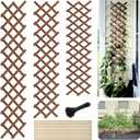 3 Pack Expandable Wooden Lattice Trellis, Outdoor Decorative Fence Panels for Climbing Plants, Vine Ivy Rose Support, Balcony Wall Decor, Yard Landscape Edging, Patio Divider, Animal Barrier