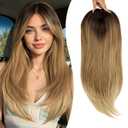 Isaic Hair Toppers for Women 24 Inch Synthetic Hair Pieces, 360° Clips In and Adjustable Bandage Layered Toppers, Toppers Hair Pieces Add Volume for Thinning Hair and Daily Use (Ombre Blonde)