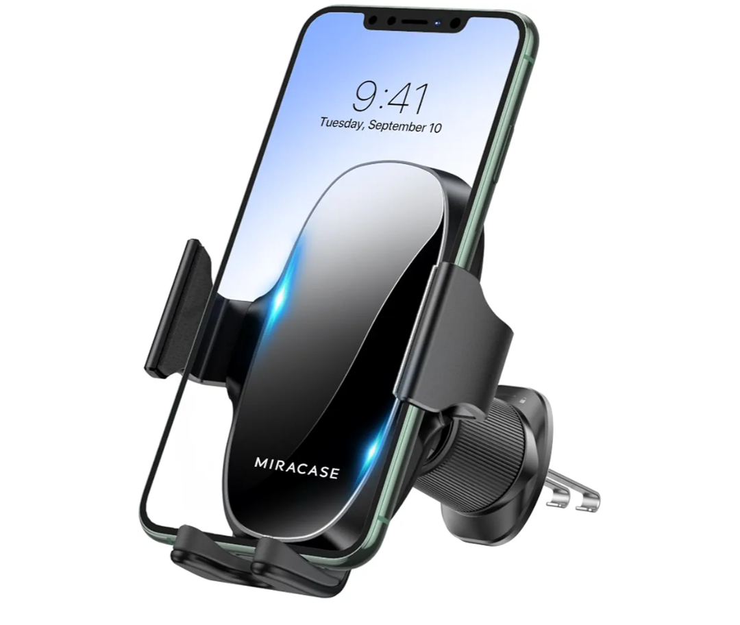 Miracase Phone Holders for Your Car with Metal Hook Clip, Air Vent Cell Phone Car Mount, Hands Free Universal Automobile Cradle Fit for iPhone Android and All Smartphones, Classic Black