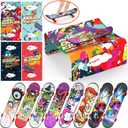 28 Pack Valentines Day Greeting Cards with Toys for Kids, Mini Fingerboard Valentine School Classroom Exchange Prizes for Students, Party Favors for Children's Birthday Gift (Finger Skateboards)