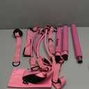 Ayombo Pilates Bar Kit with Resistance Bands, Pilates Workout Equipment for Legs, Hip, Waist, Arm, Squats Exercise Equipment for Home Workouts, Adjustable 3-Section Pilates Bar Kit for Women & Men (1-Pink)