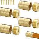 4 Pcs Inside Mount Cafe Curtain Rod Inside Mount Hidden Socket Brass Plated Brackets for 3/8" Rodding (Brass Color)