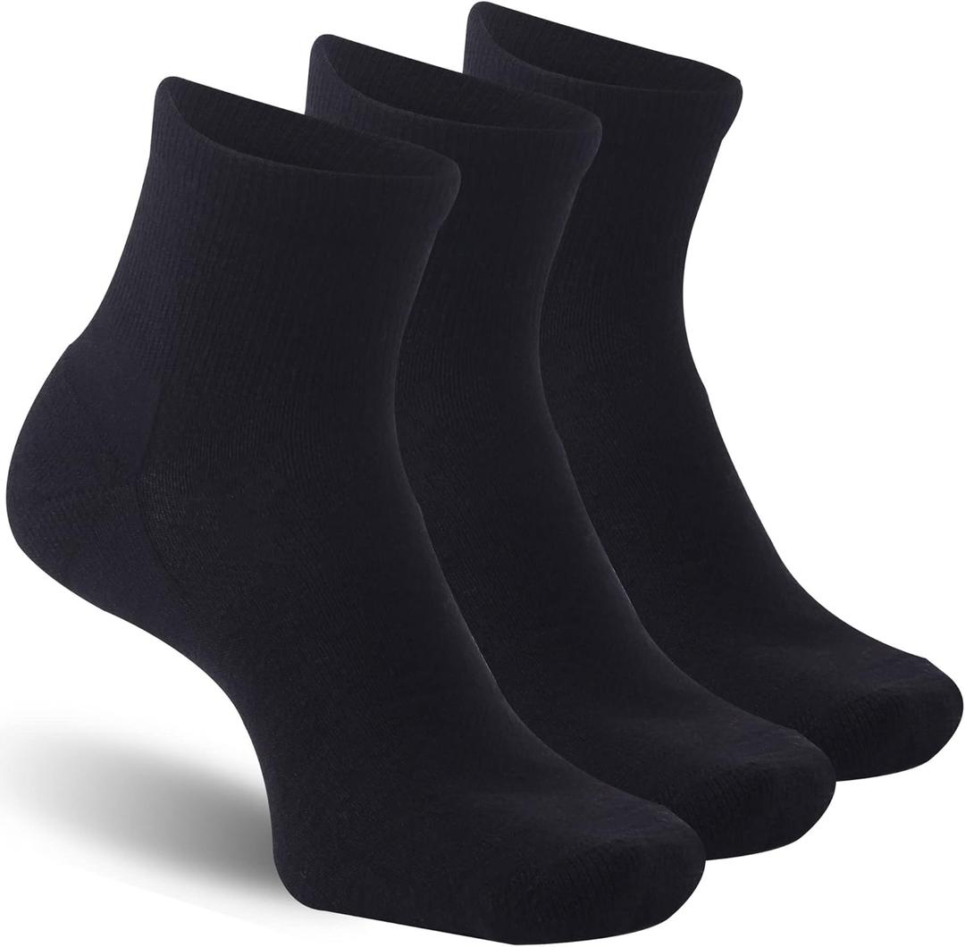 3 Pairs 90% Merino Wool Socks for Men Women, Soft Thin Breathable Ankle Socks for Athletic Running Hiking Cycling (Large)