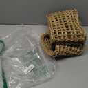 Tfwadmx 2Pcs Large Bearded Dragon Hammock,Lizard Lounger Natural Seagrass Fiber Hammocks,Reptile Hammock Climbing Habitat Tank Accessories with Flexible Vines Leaves Decor for Geckos Snakes Chameleon