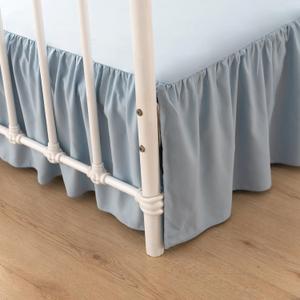 Bed Skirt Queen Size Ruffled Bed Skirt with Split Corners, 16 Inch Drop Dust Ruffle Bed Skirts with Platform, Gathered Style, 100% Microfiber, Grayish Blue