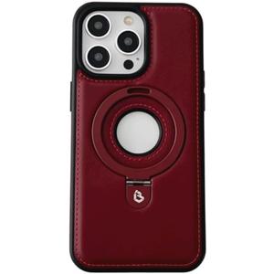 Leather Material with Metal Magnetic Folding Stand,Luxury Leather Invisible Stand Phone Case Cover for iPhone 12-15 (iPhone16 Pro Max,Coffee)