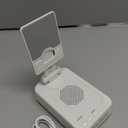 Gifts for Men Women, Bluetooth Speaker Phone Stand with Charging Function 360 Rotable Adjustable Cell Phone Holder HD Surround Sound for Desk Fits All Phones,Tablet (White)