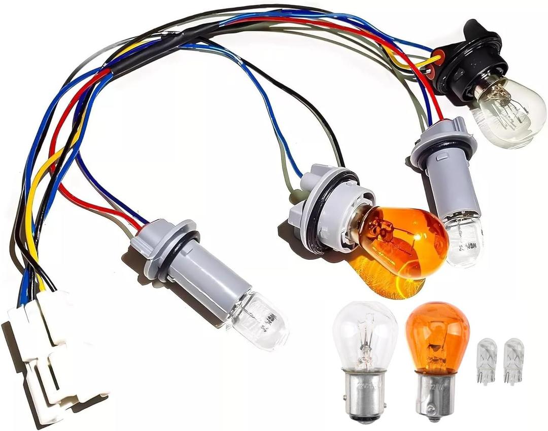 92450-3Q000 Rear Tail Light Lamp Wiring Harness Socket Holder & Wire with 8 Halogen Bulbs Compatible with Hyundai Sonata 2011-2014