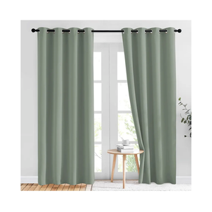 NICETOWN Blackout Sage Green Curtains 84 inch Length 2 Panels Set - Chic Thermal Insulated Grommet Room Darkening Window Drapes for Bedroom/Living Room, W52 x L84