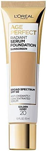 L'Oreal Paris Age Perfect Radiant Serum Foundation with SPF 50, Golden Ivory, 1 Ounce
