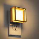 DORESshop Night Light, Night Lights Plug into Wall,2 Pack 3000K LED Nightlight with Adjustable Brightness, Automatic Night Light Plug in with Light Sensor for Bathroom Hallway Room Decor, Gold (Soft White-Gold Cover)