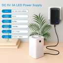 5V Power Supply, DC 5 Volt 3A 15W LED Power Supply, AC 100-240V AC to DC 5V Converter, Wall Plug Power Adapter for Strip Light CCTV Camera Security System, 5.5/2.1mm Plug(2 Pack)