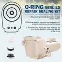 O-Ring Rebuild Repair Kit Fit for Pentair Whisperflo/Intelliflo Pool Pump Seal Gasket, Impeller Gasket, PS-1000 Shaft Seal, Drain Plug/Lid/Diffuser O-Rings Series, for Pumps Built 2-1-2008 and Later