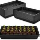 10 Pack 1020 Trays and 10 Pack 1020 Mesh Bootom Trays, 20'' x 10'', Heavy Duty Propagation Flats for Microgreens, Seed Starting, Soil Blocks, Hydroponics & Wheatgrass (10 Sets)