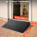 VEVOR 2.5" Rise Rubber Threshold Ramp, 3 Channels Cord Cover Door Ramp, No-Slip Surface, 2200 Lbs Load Capacity Rubber Ramp for for Home Doorways Driveways, 41.8" L x 24" W x 2.5" H, 42lbs