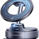 ILKCC Vacuum Suction Magnetic Phone Holder, 2025 Upgraded Vacuum Suction Cup Mount for Magsafe, 360° Adjustable Foldable Portable Magnetic Car Phone Stand for Cars/Gyms/Mirrors/Smooth Surface (Black)