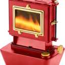 Camping Oil LanternOil Lamp with Cooker StoveFuel Lamp for OutdoorPortable Oil LampPortable and Convenient for Heating and Cooking (Red)