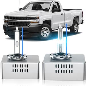 Fit for Chevrolet 2016-2018 Chevy Silverado 1500 LT LTZ LS WT 2018-2021 Chevy Equinox D5S HID Xenon Headlight Bulbs, 350% Brightness, High Low Beam Light Bulb, 8000K White Blue, Pack of 2