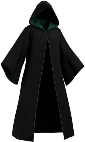 Kidukso Wizard Robe Adult Wizard Cloak Unisex Wizard Costume Hooded Uniform Magical Witch Robe Cloak Cape,M