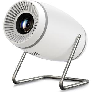 Mini Projector, Projector with WiFi and Bluetooth, 4K 1080P Support Portable Projector 180 Rotatable 130'' Screen Movie Projector Auto Keystone Compatible with HDMI/USB/Smartphone/PC/Laptop