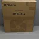 PELONIS 20 Inch Box Fan  3 Speeds, 25ft/s, Floor Fans, Superior Air Throw (2295 CFM), Lightweight, 5 Blades, Portable & Durable for Bedroom, Office, Living Room, Garage (Grey)