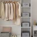 GRANNY SAYS Pants Jeans Organizer for Closet, Wardrobe Clothes Organizer, Clothes Drawer Organizers, Clothing Storage for Tshirts, Pants, Sweaters, Gray, 4-Pack