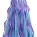 HAPNBCELE Girls Jellyfish Costume, Ocean Animal Halloween Christmas Birthday Dress Tutu Outfits with Headpiece, Blue, X-Large, (9-10Years)