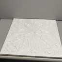 Art3d Decorative Ceiling Tile 2x2 Glue up, Lay in Ceiling Tile 24x24 Pack of 12pcs Spanish Floral in Matt White