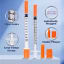 1ML 31G 1/2 Inch 12.7mm Syringe, Lab Syringes Individually Wrapped, Pack of 100