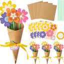 BeYumi Flower Bouquet Craft Kit - 72Pcs Mother's Day Flower Bouquet Craft for Kids Make Your Own Bunch of Flowers Teacher Appreciation Week DIY Thankful Gift Set School Classroom Home Fun Activities
