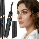 Heated Eyelash Curler for Women, Electric Lash Curler with 4 Temperature Modes, 10s Fast Heating, Type-C Rechargeable & Portable, Long Lasting Curl, Black (Black)