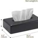 Y-in Hand Tissue Box Cover, Rectangular Black Wall Mounted Facial Paper Holder Dispenser, Prefert for Storage on Bathroom Vanity, Kitchen, Night Stand, Countertops Office and Car
