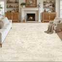 8x10 Area Rugs for Living Room: Vintage Boho Neutral Washable Rug Indoor Soft Large Area Rug Carpet for Bedroom Nursery Farmhouse Dining Room Office Floor Non-Slip Low Pile Under Table Rug Beige/Brown