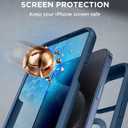 Miracase for iPhone 15 Pro Max Case with 360 Magnetic Ring Stand [Compatible with Magsafe] Full-Body Drop Proof Bumper Phone Case with Built-in 9H Tempered Glass Screen Protector,Blue