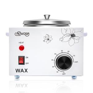 Single Wax Warmer Professional Electric Wax Heater Machine for Hair Removal, Large Waxing Pot Paraffin Facial Skin Body SPA Salon Equipment with Adjustable Temperature Set, Color: White-Single Pot